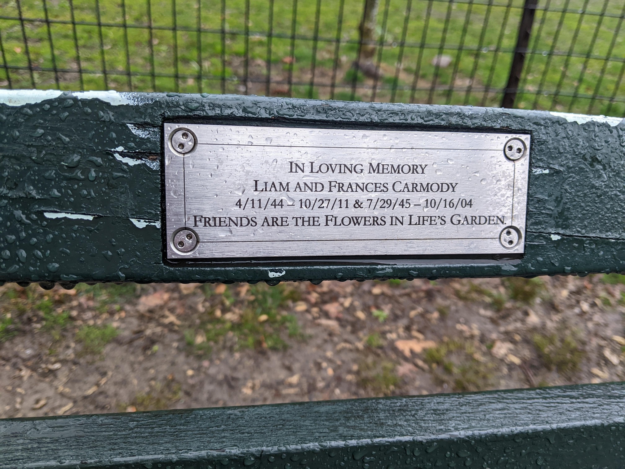 I saw this bench in Central Park