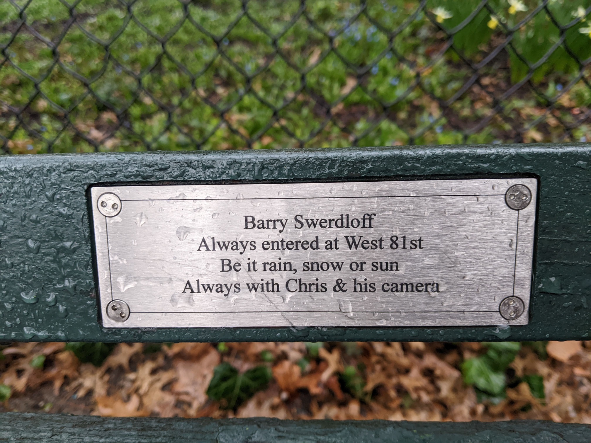 I saw this bench in Central Park