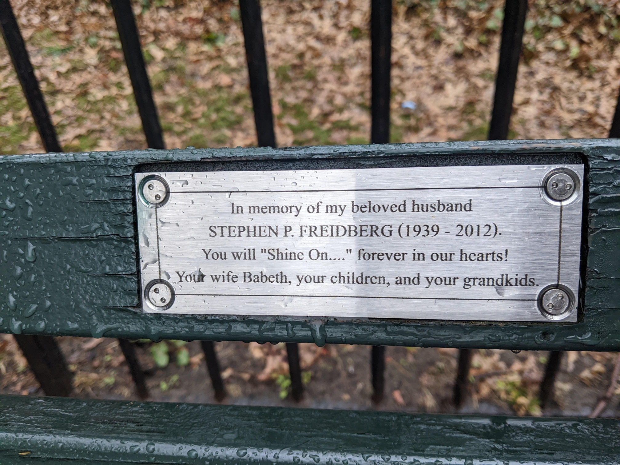 I saw this bench in Central Park