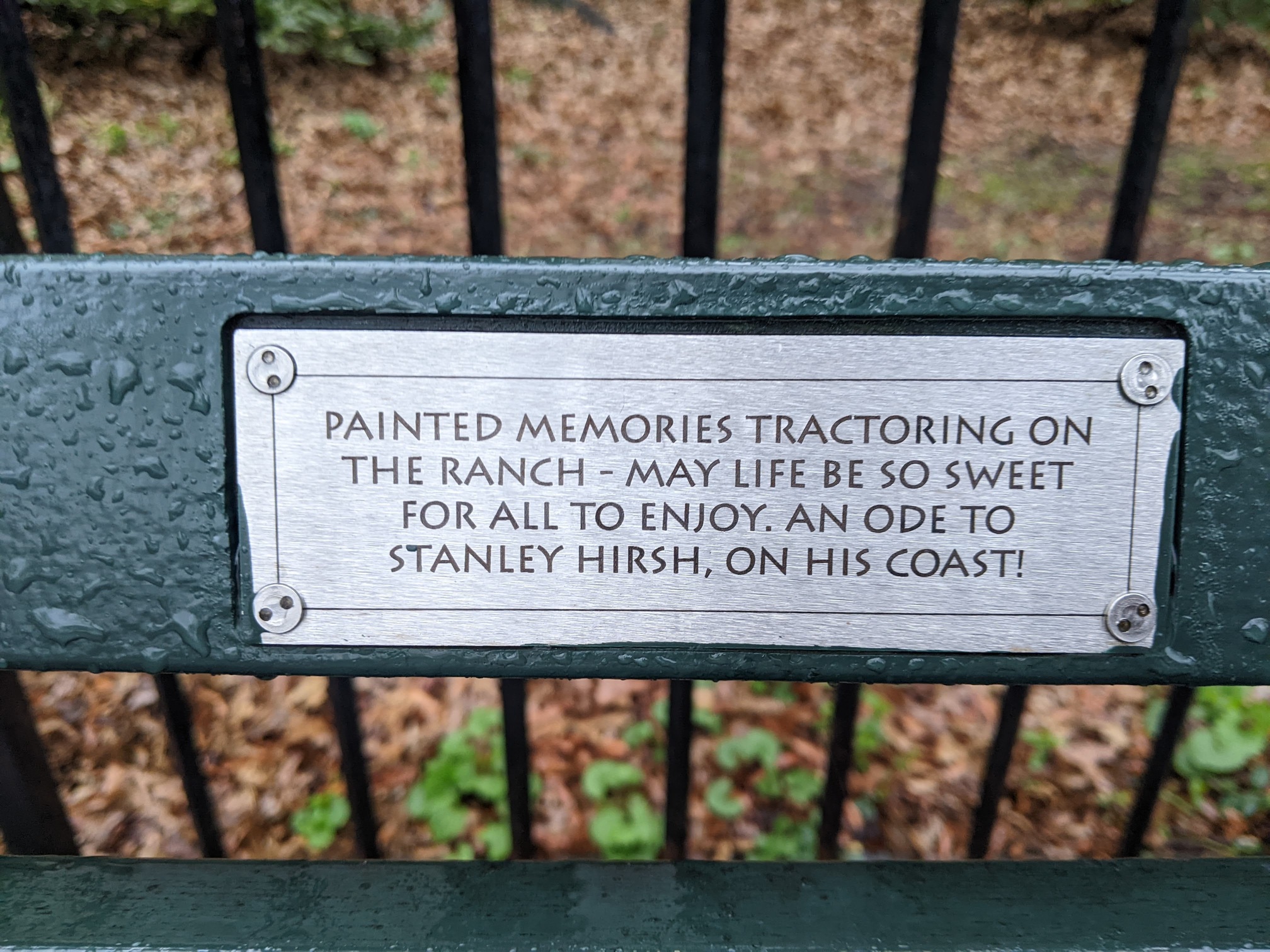 I saw this bench in Central Park