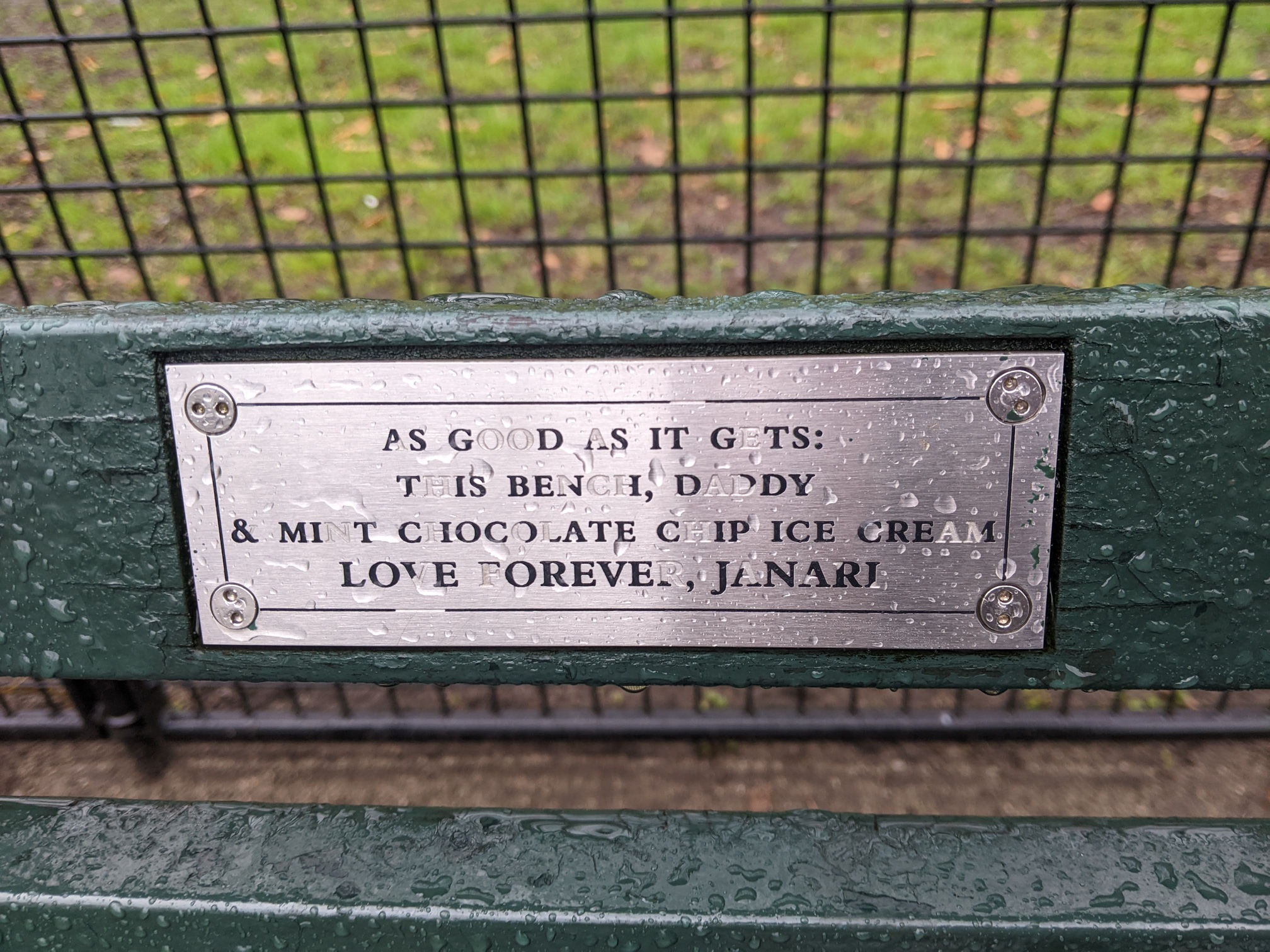 I saw this bench in Central Park