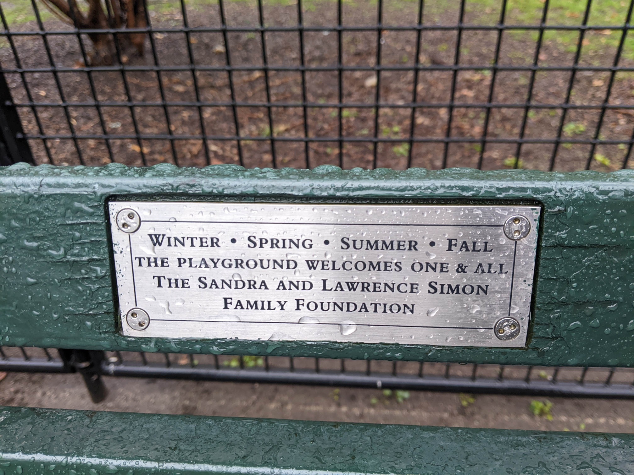 I saw this bench in Central Park