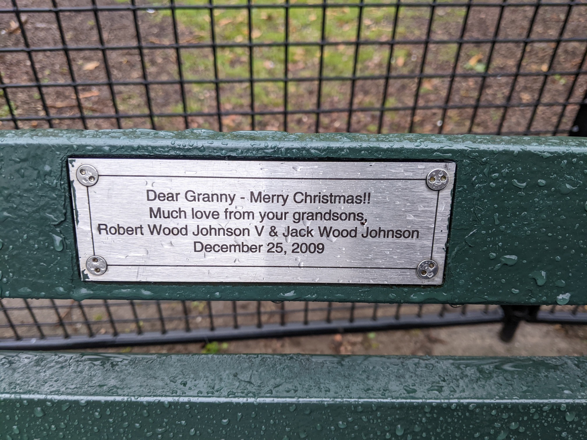 I saw this bench in Central Park