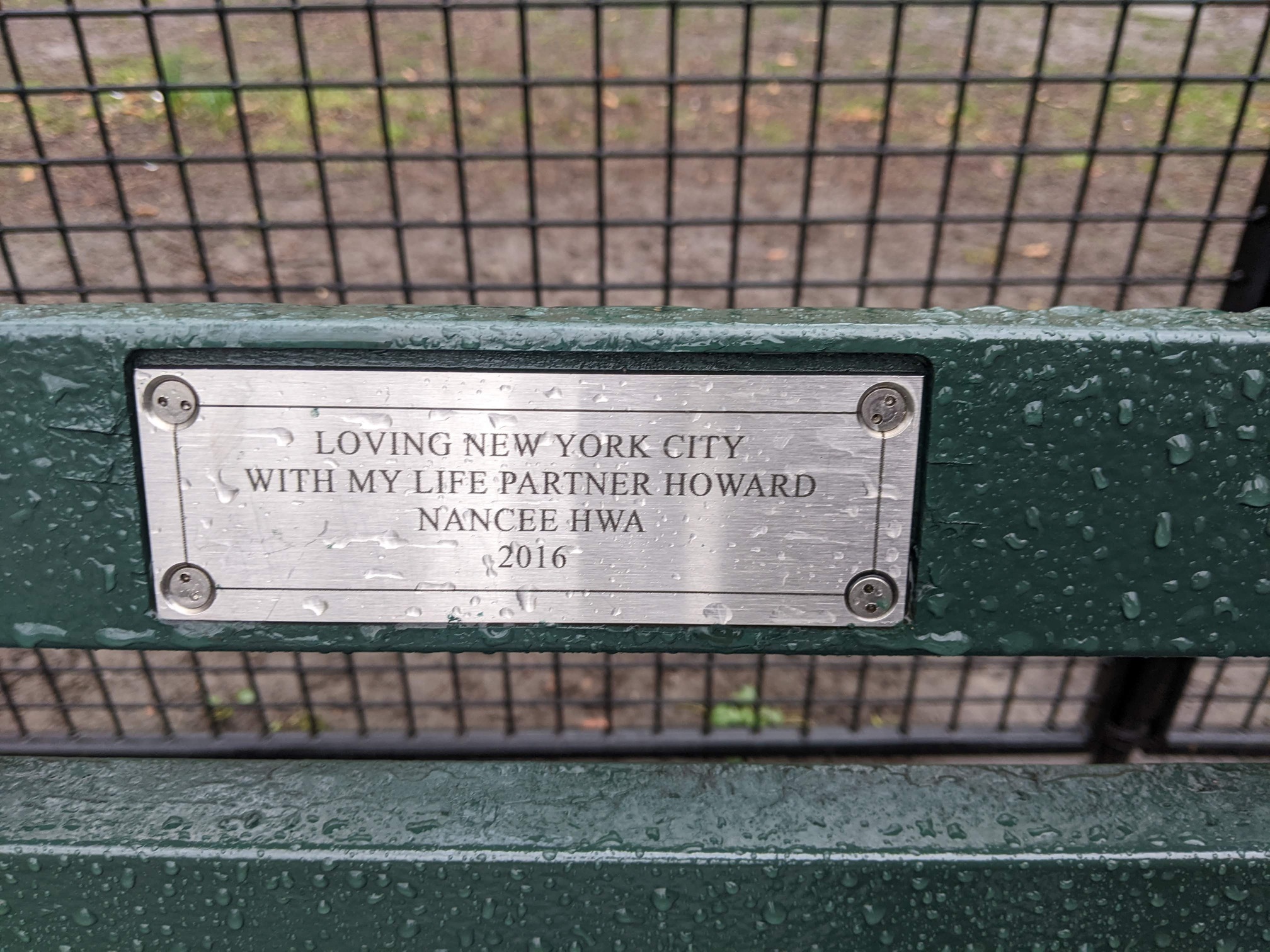 I saw this bench in Central Park