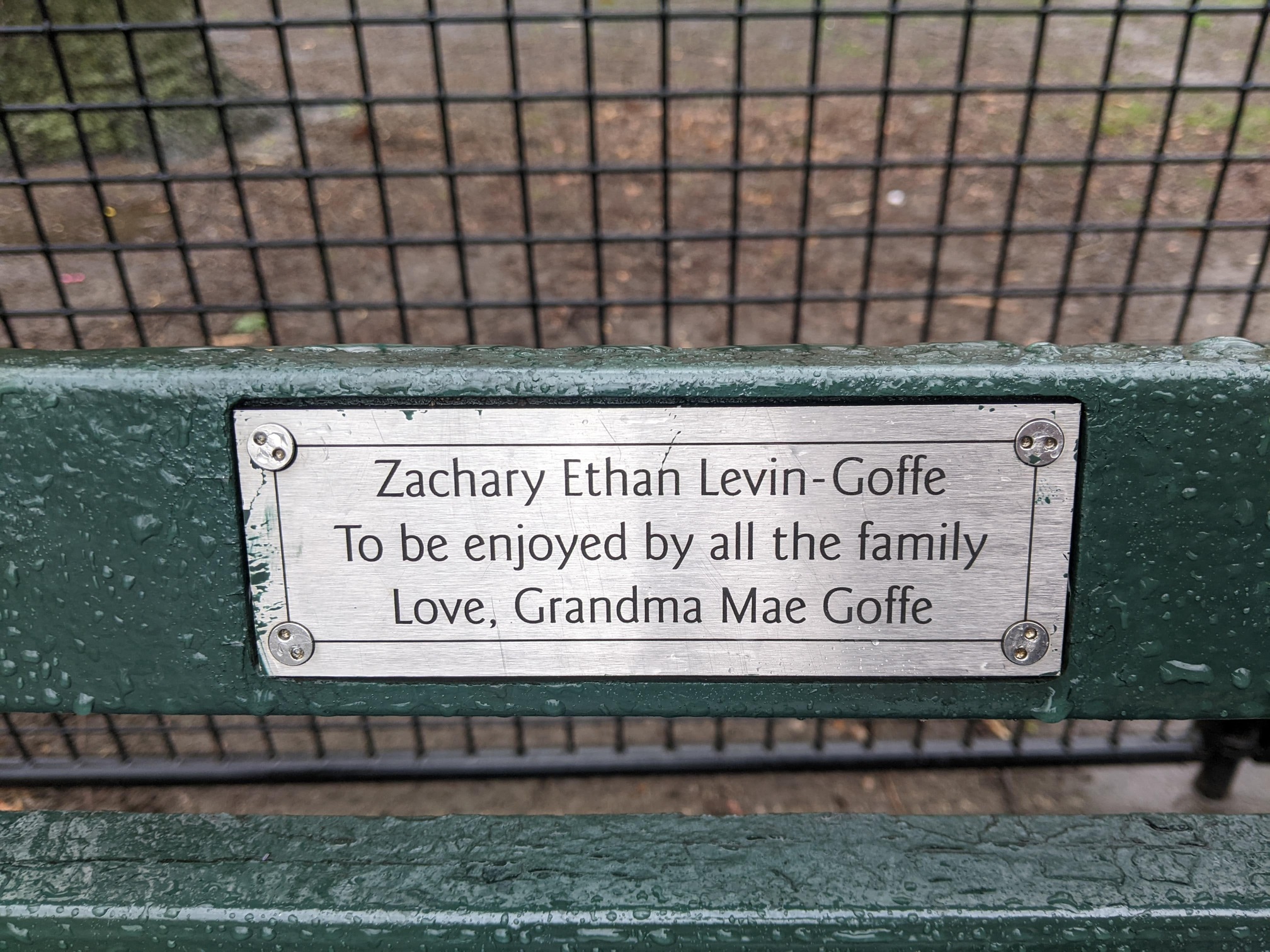 I saw this bench in Central Park