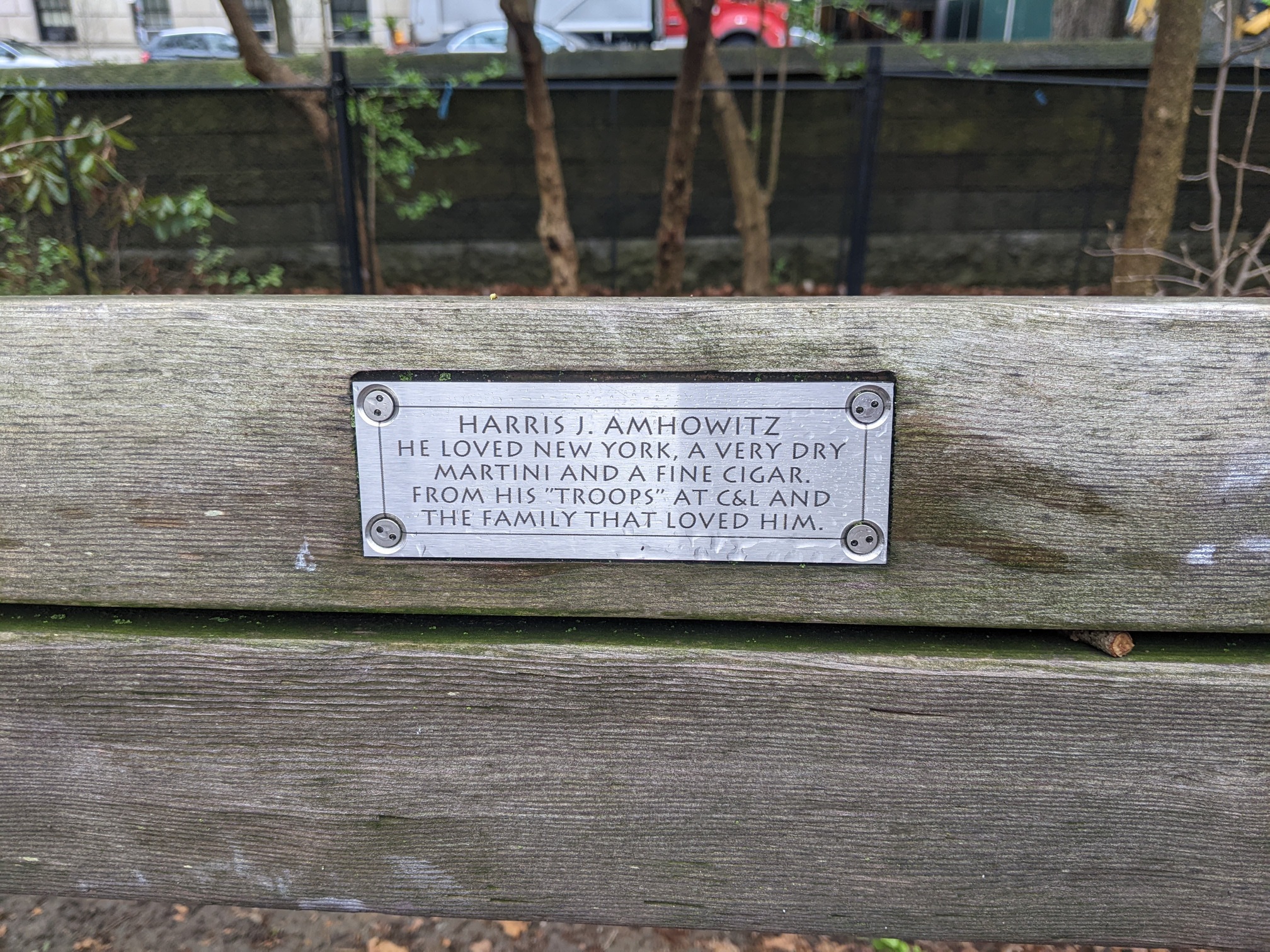 I saw this bench in Central Park