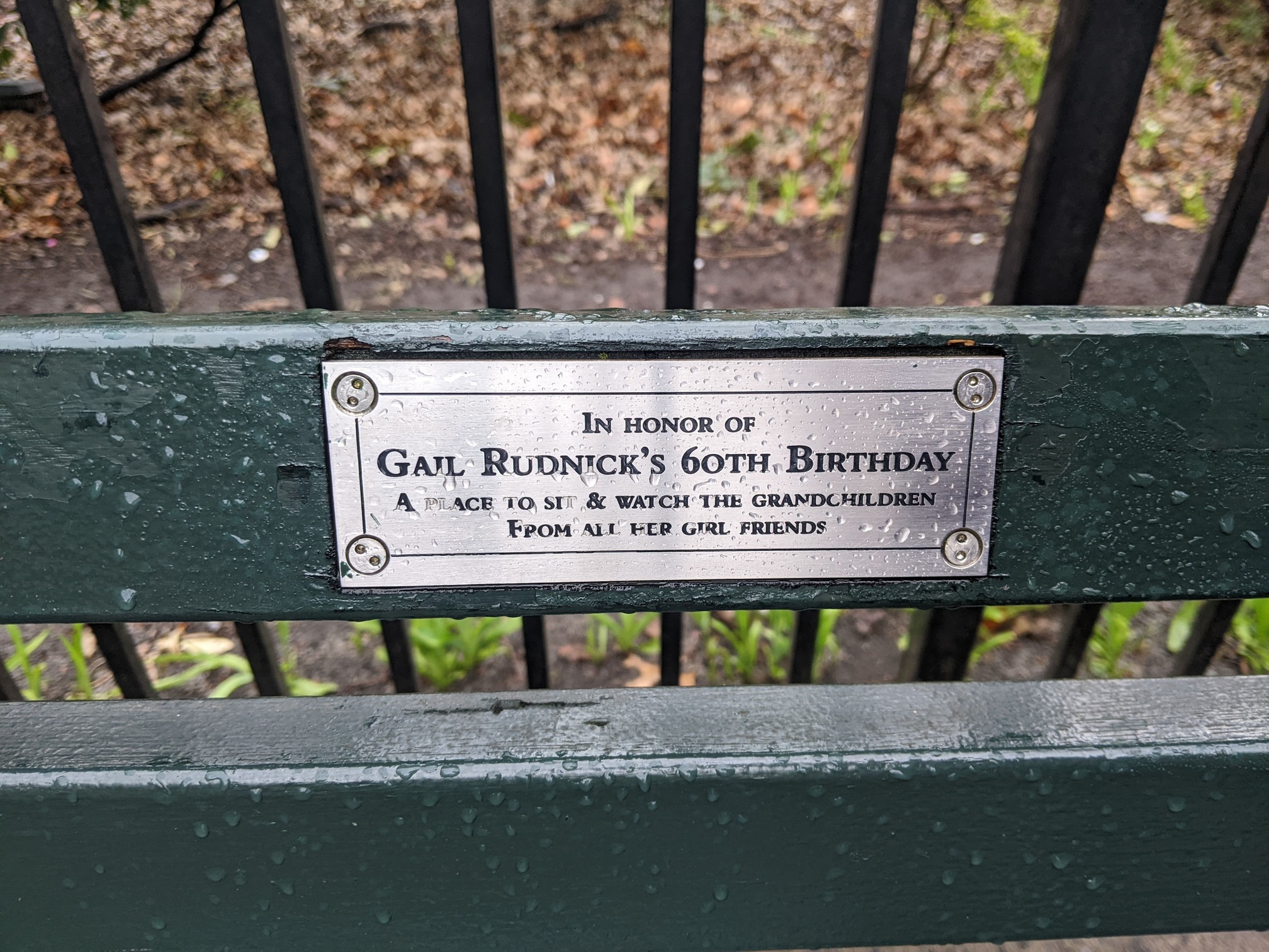 I saw this bench in Central Park