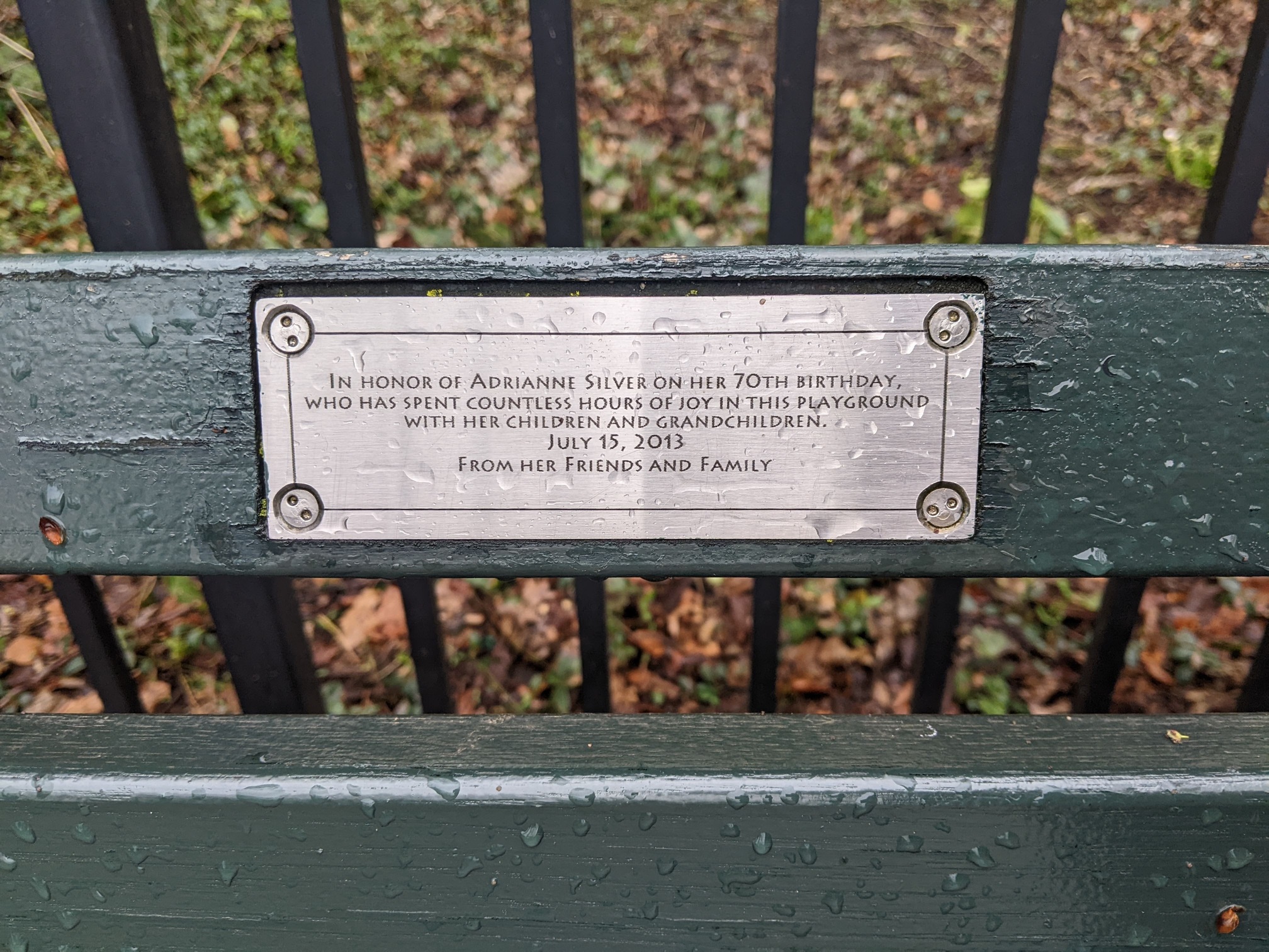 I saw this bench in Central Park