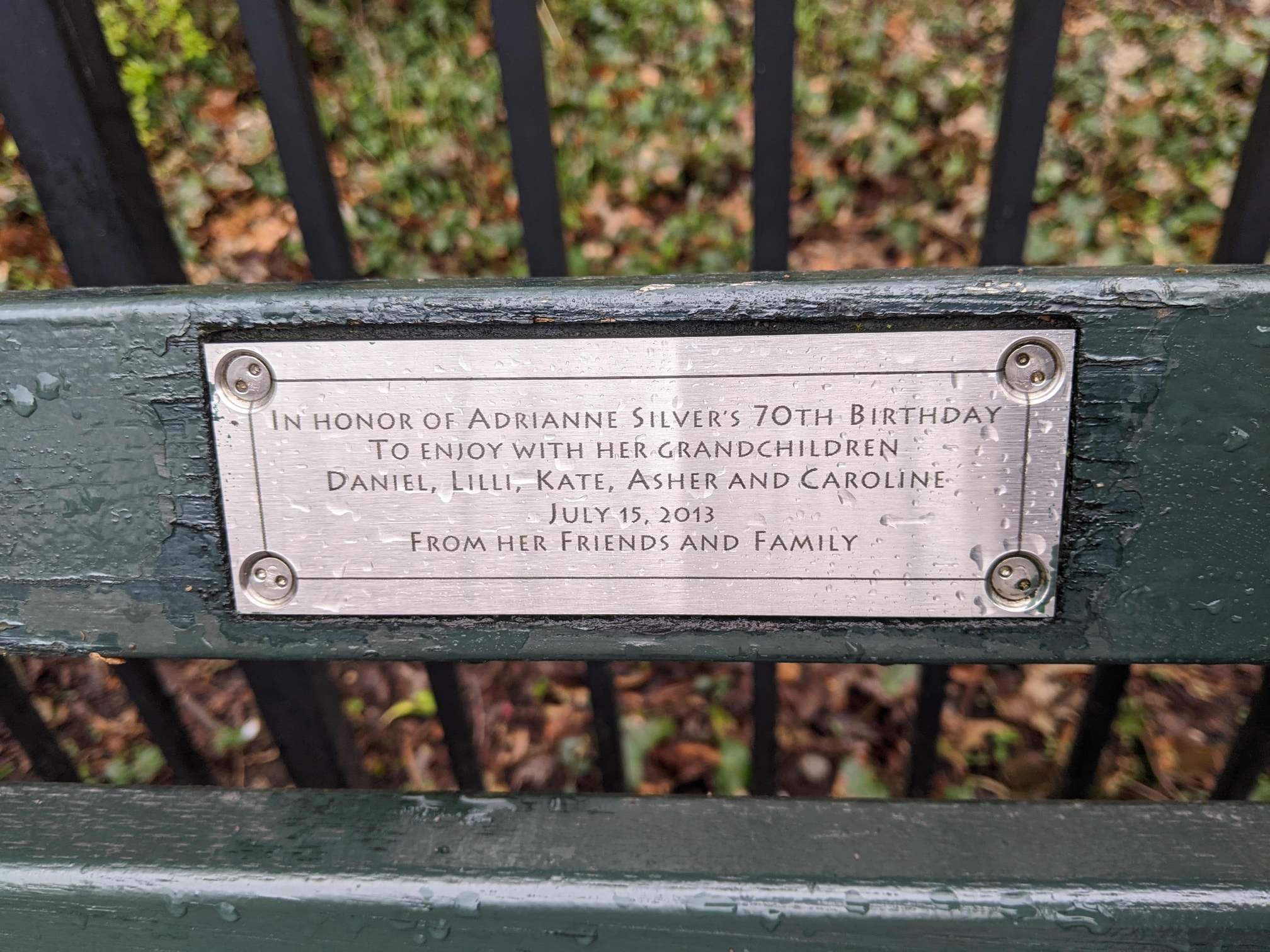 I saw this bench in Central Park