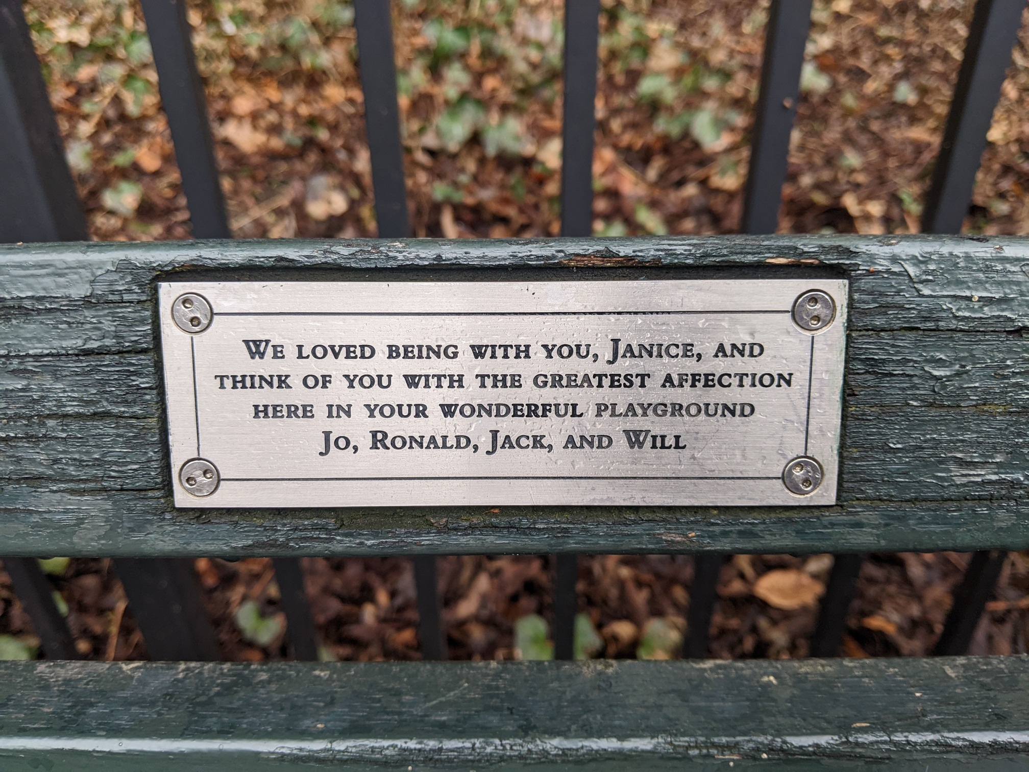 I saw this bench in Central Park