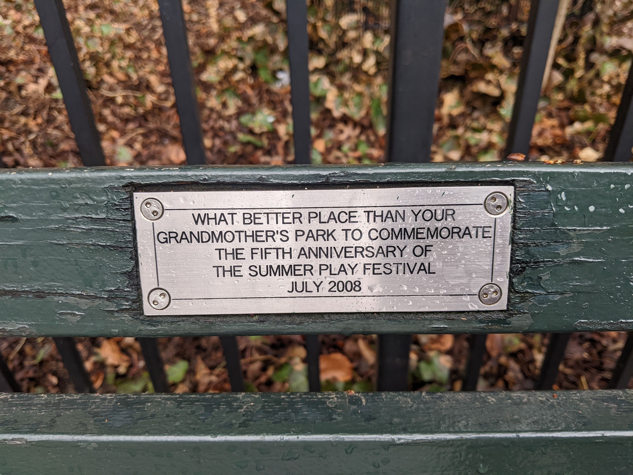 I saw this bench in Central Park