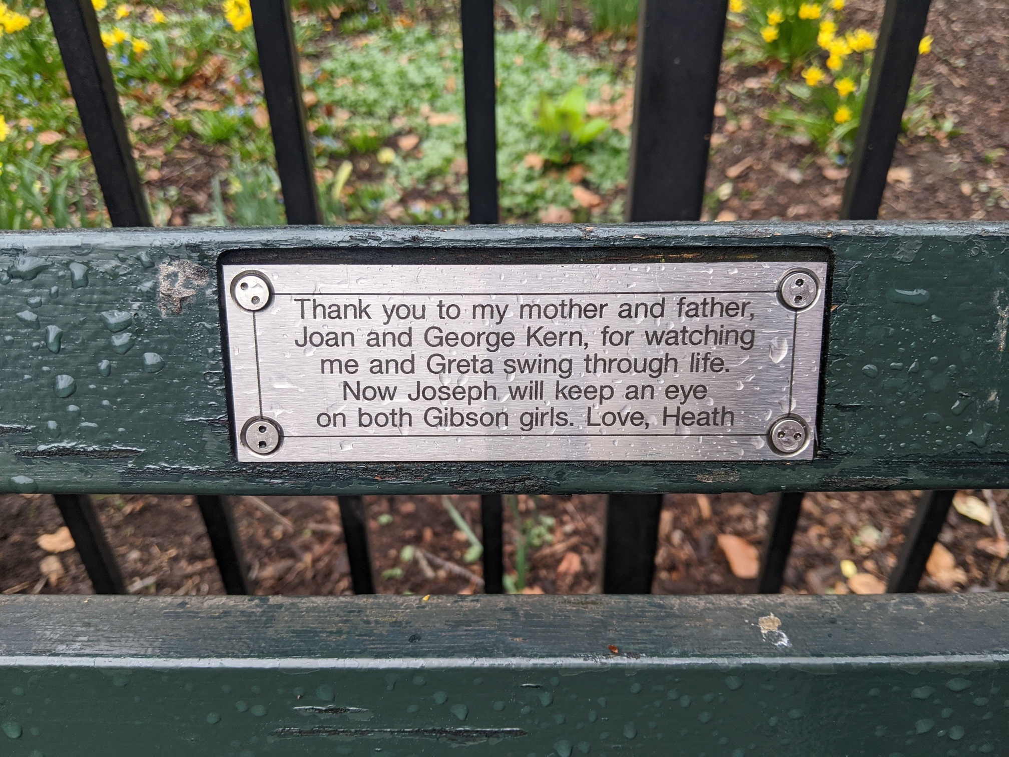 I saw this bench in Central Park