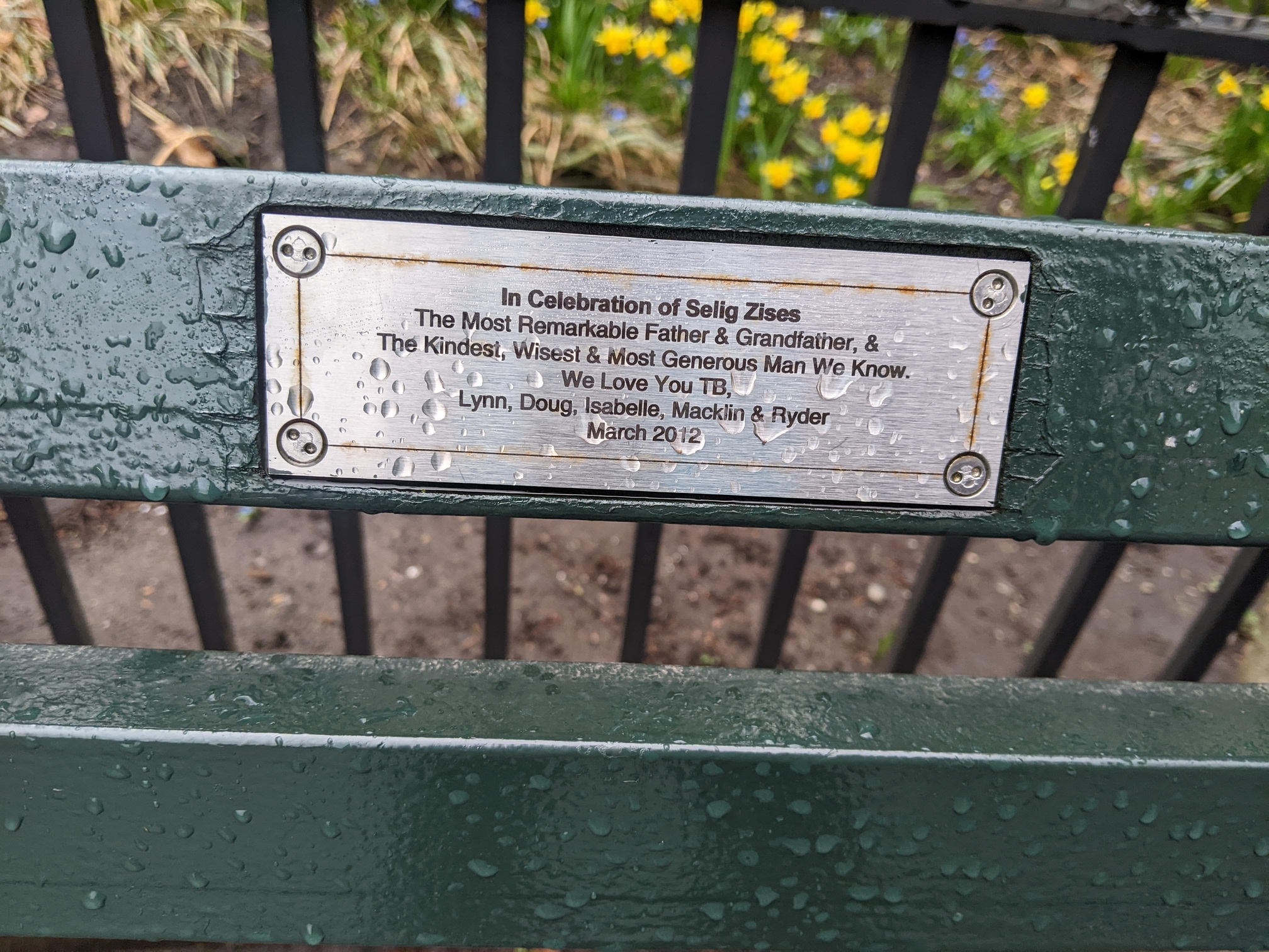 I saw this bench in Central Park