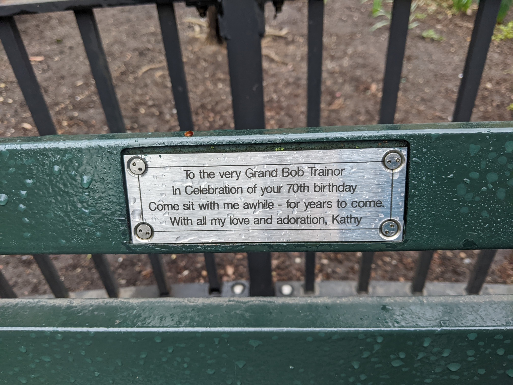 I saw this bench in Central Park