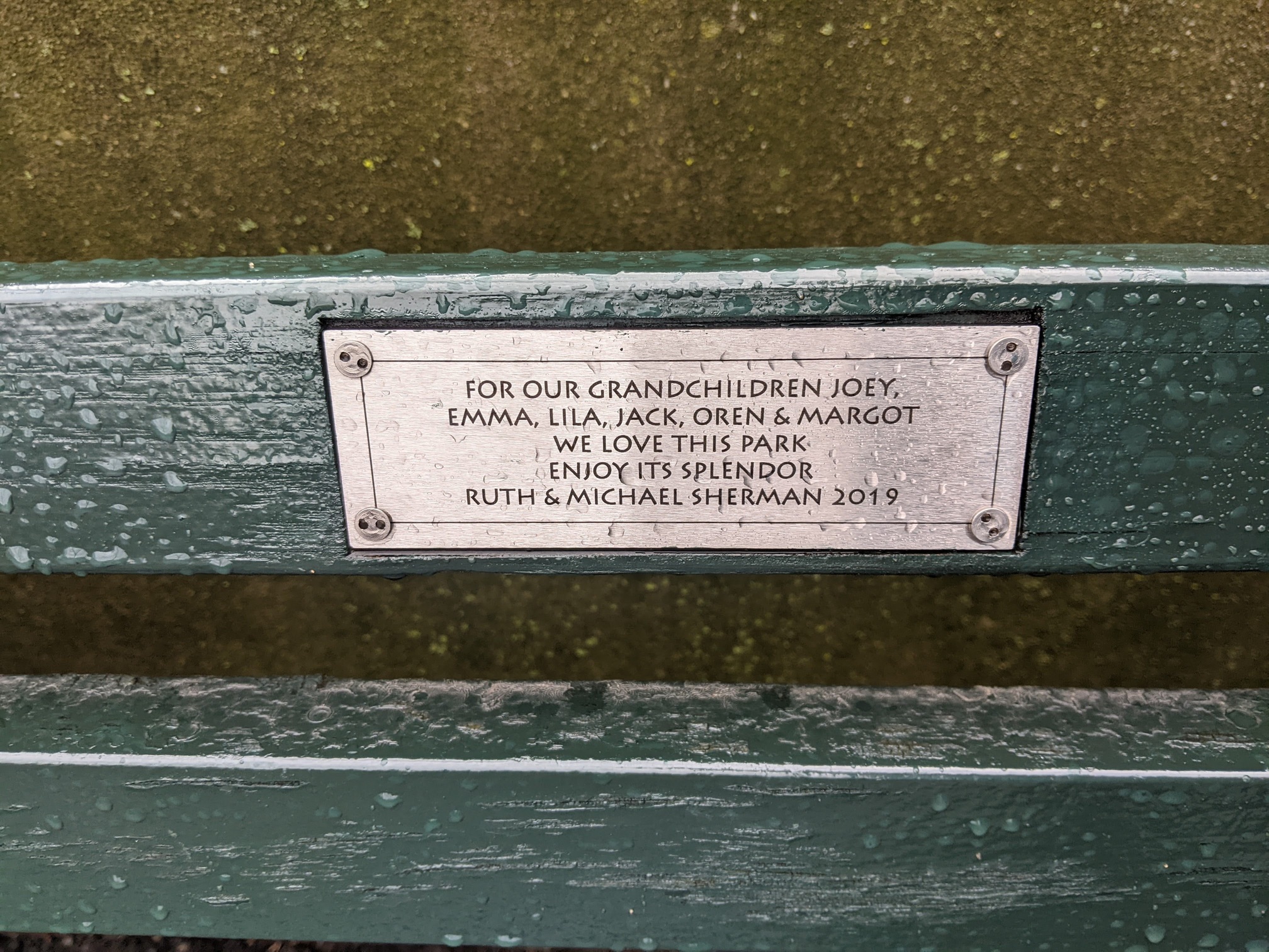 I saw this bench in Central Park