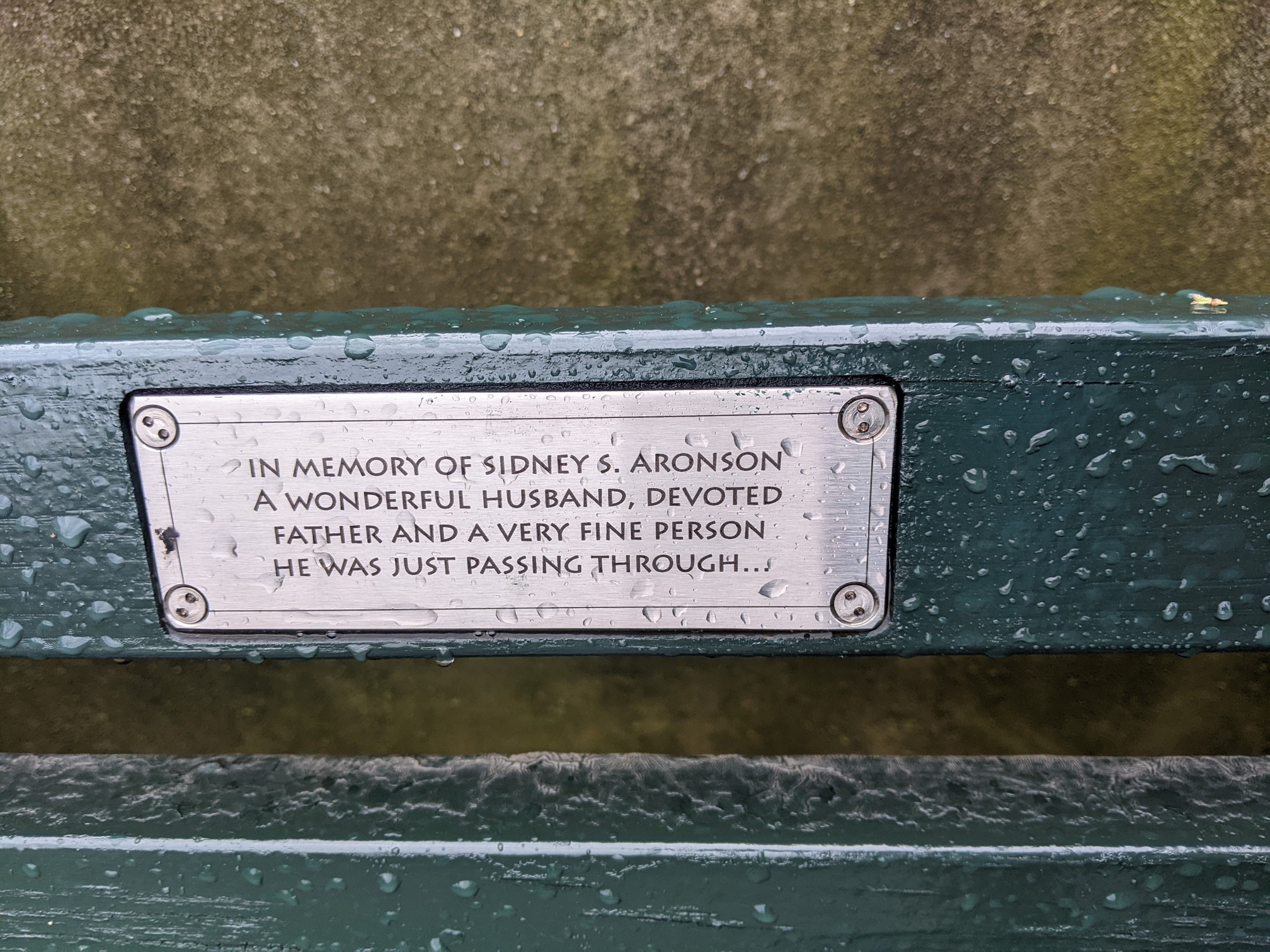 I saw this bench in Central Park