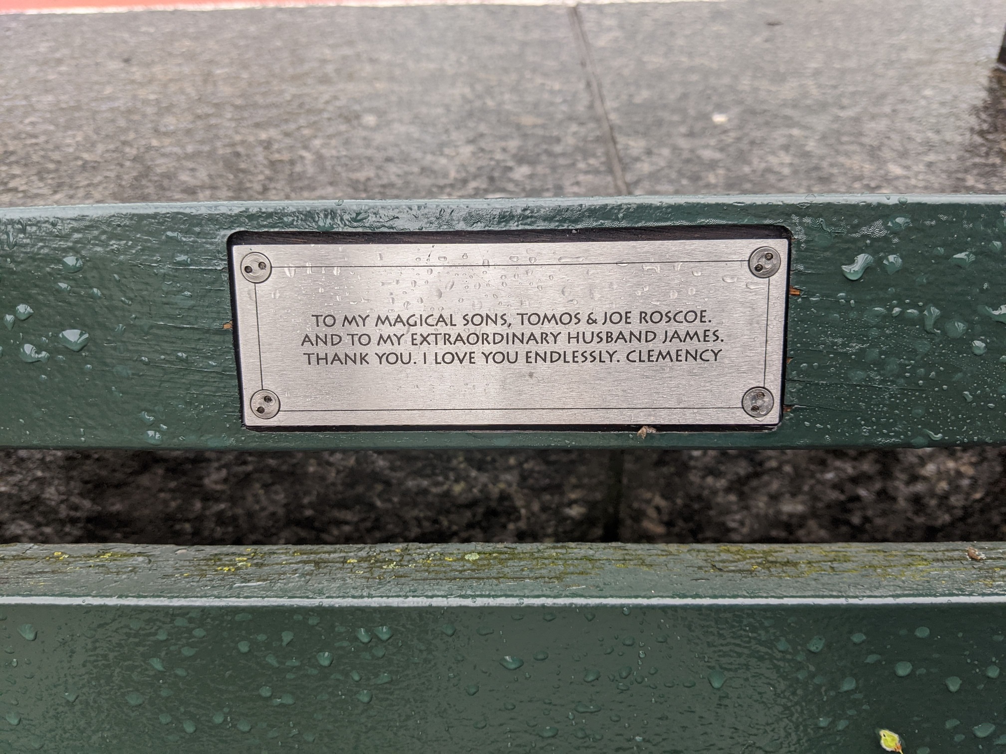 I saw this bench in Central Park