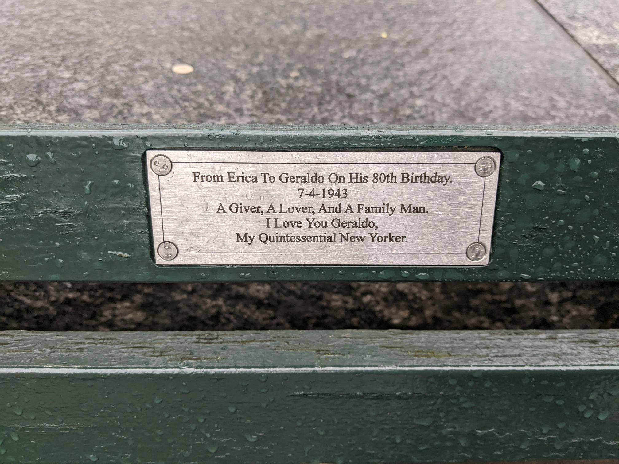 I saw this bench in Central Park