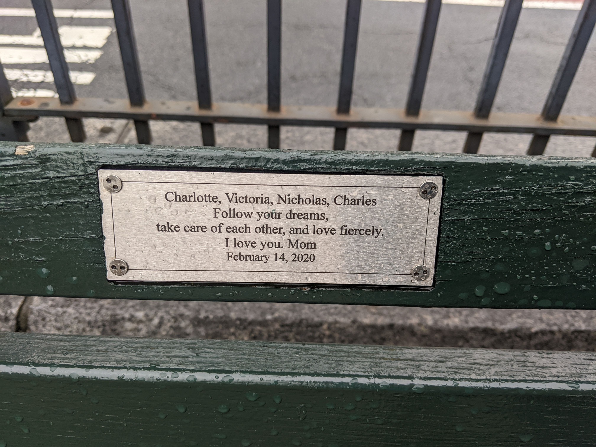 I saw this bench in Central Park