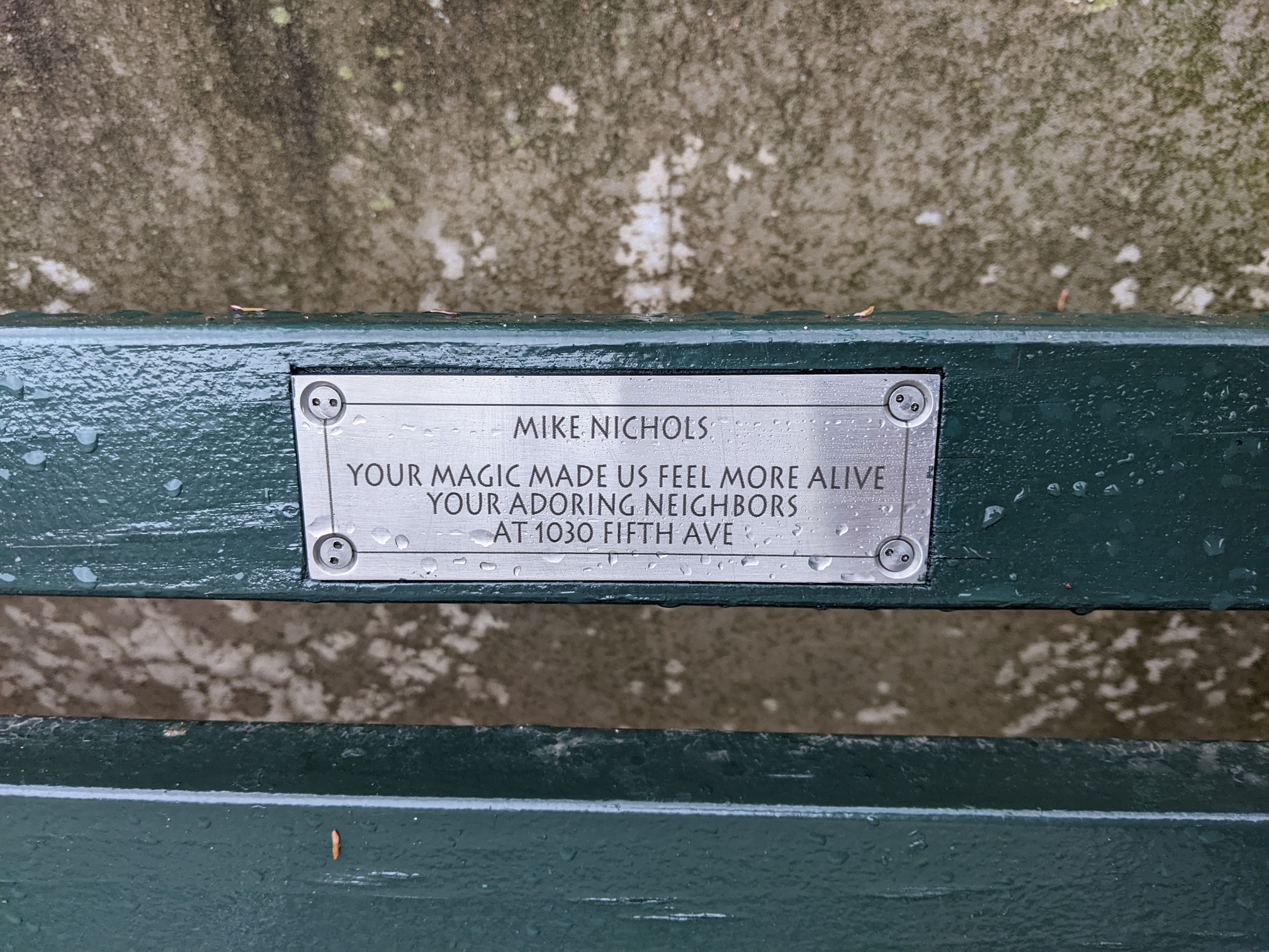 I saw this bench in Central Park