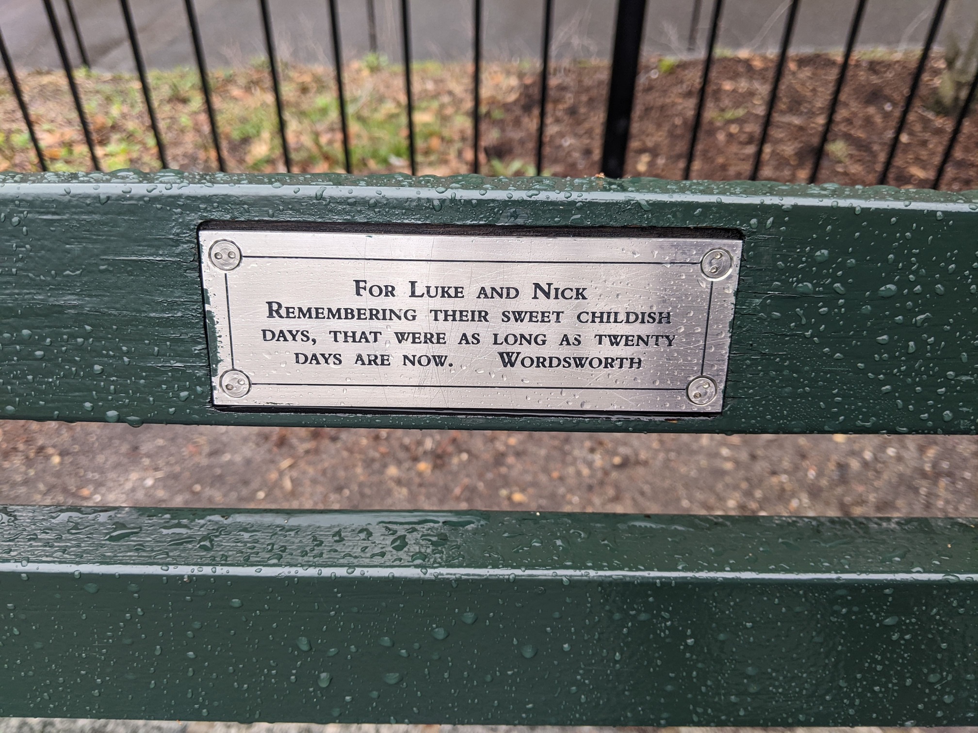 I saw this bench in Central Park