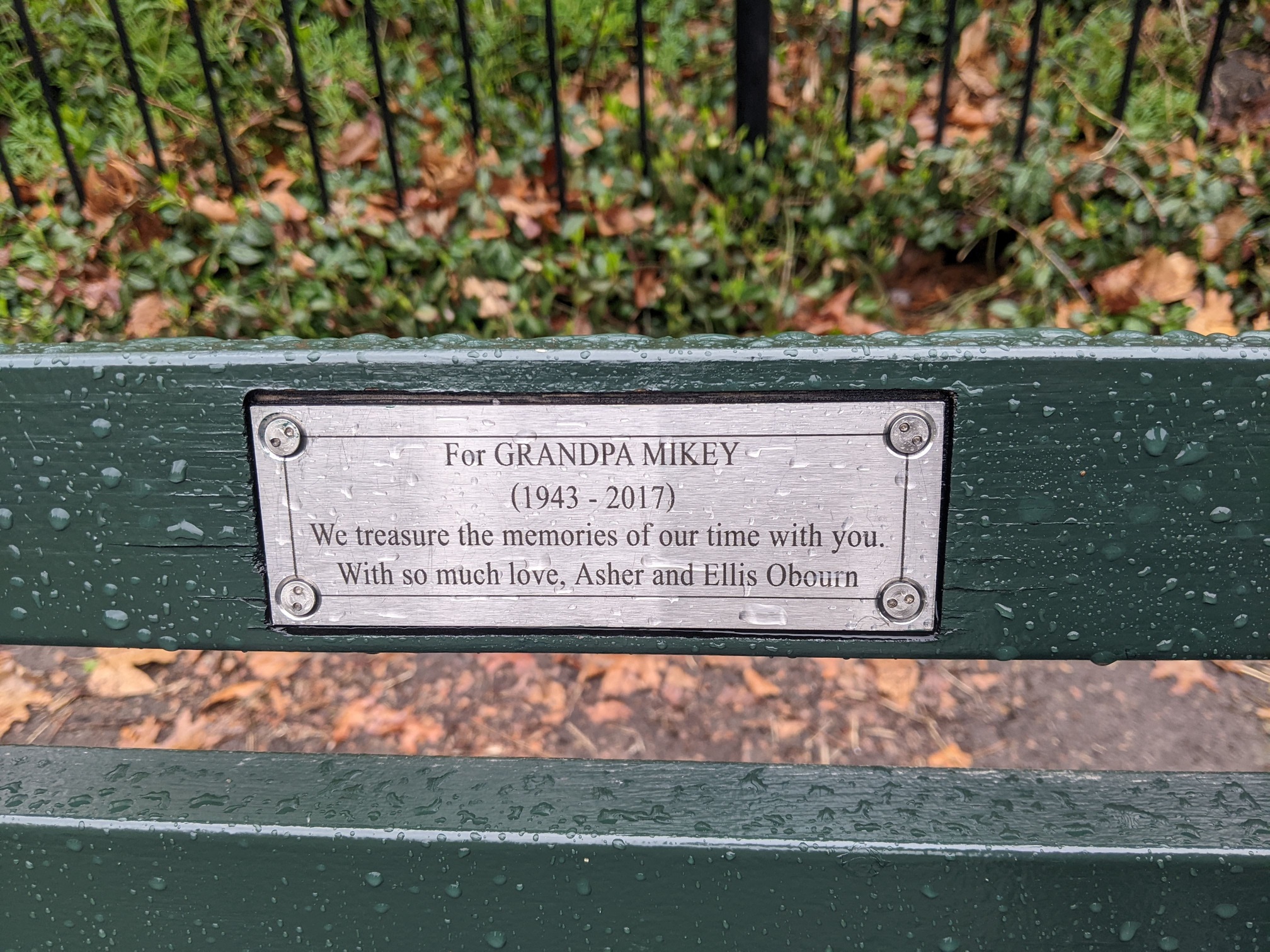 I saw this bench in Central Park