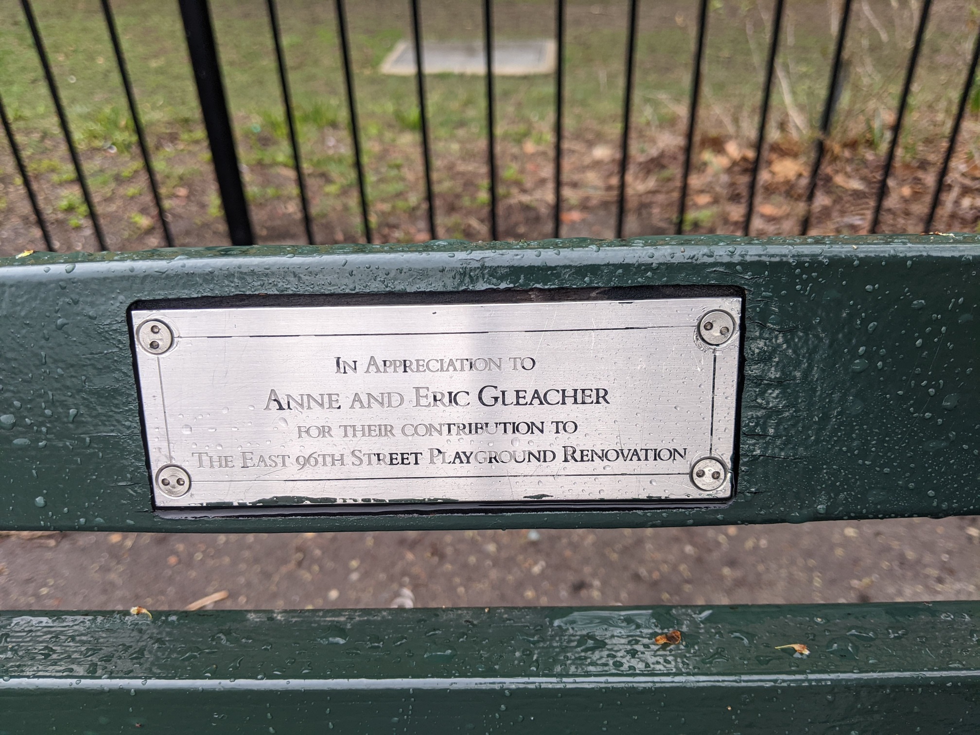 I saw this bench in Central Park