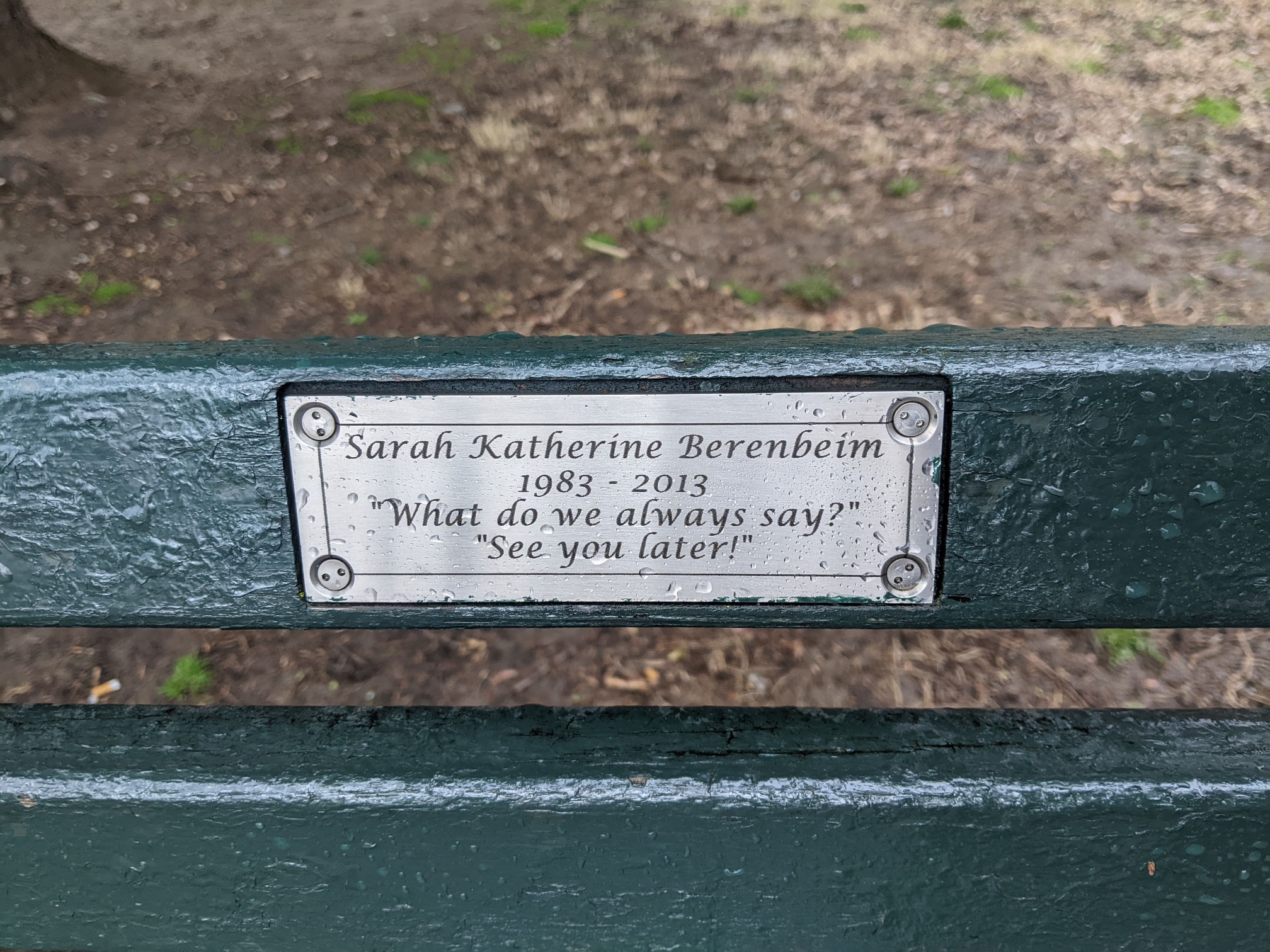 I saw this bench in Central Park