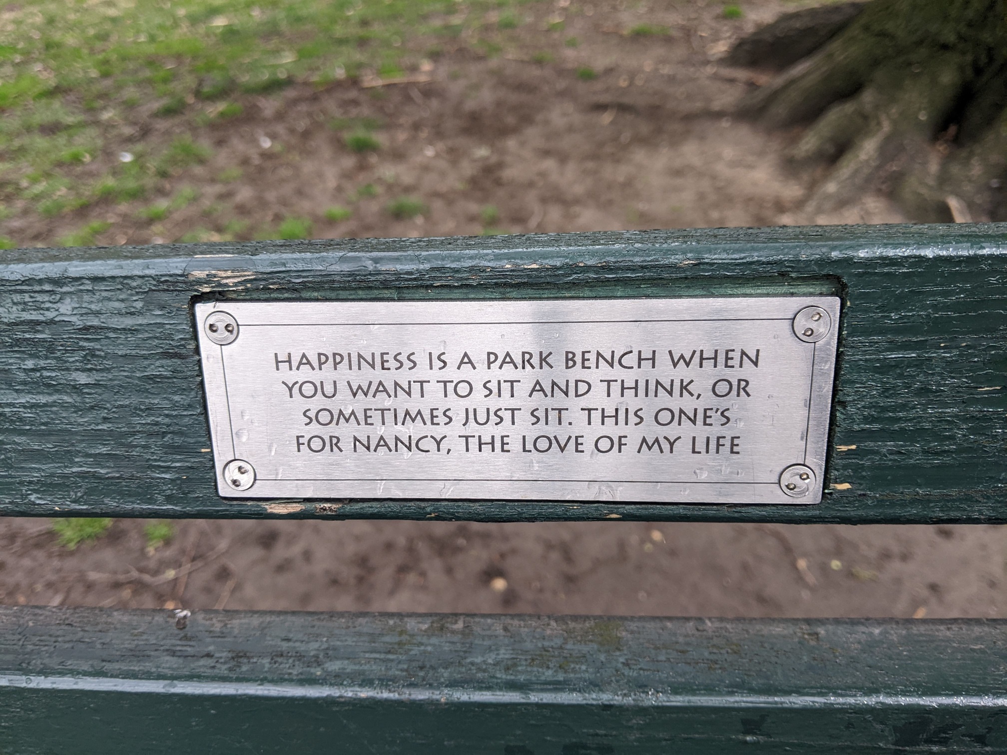 I saw this bench in Central Park