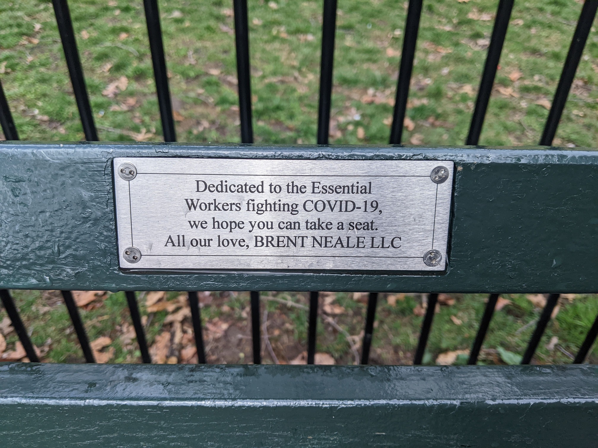 I saw this bench in Central Park